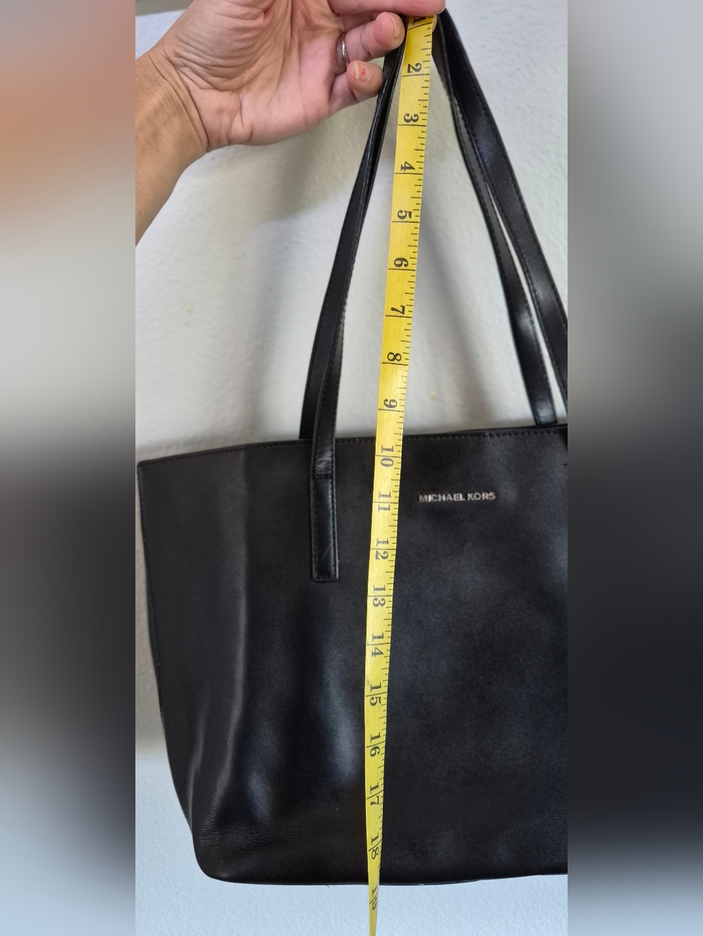 Micheal Kors Black Leather Large Tote Shoulder Bag Purse - Picture 10 of 13